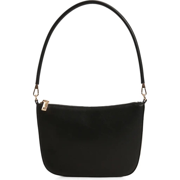 Mango Slim Black Leather Shoulder Bag - Picture 2 of 7